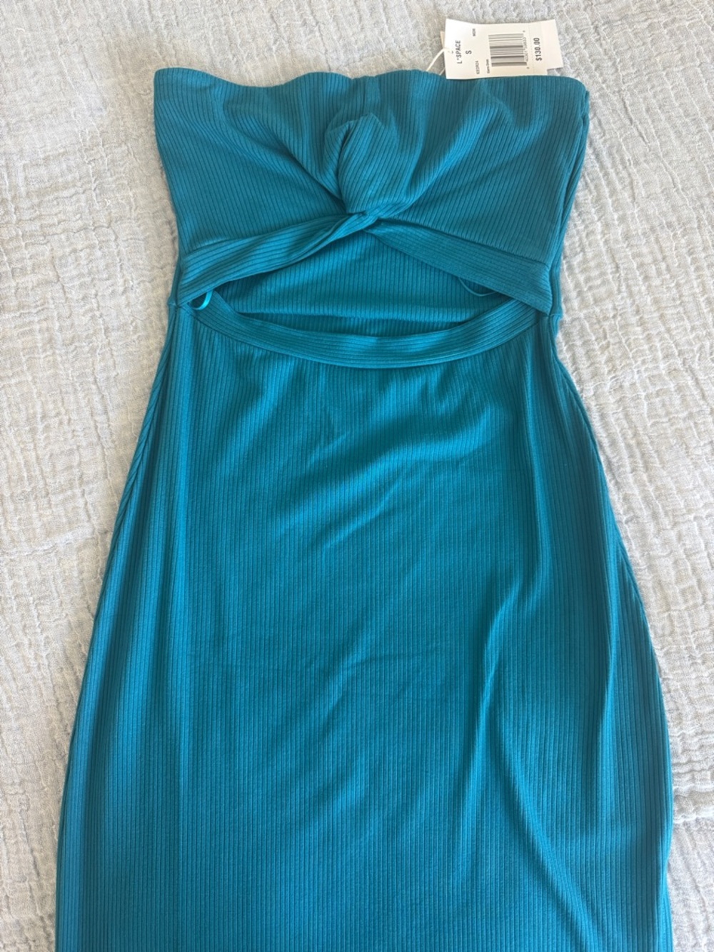 L*space “Kierra” Strapless Cutout Midi Dress - Color- Mediterranean. NWT - Picture 2 of 9